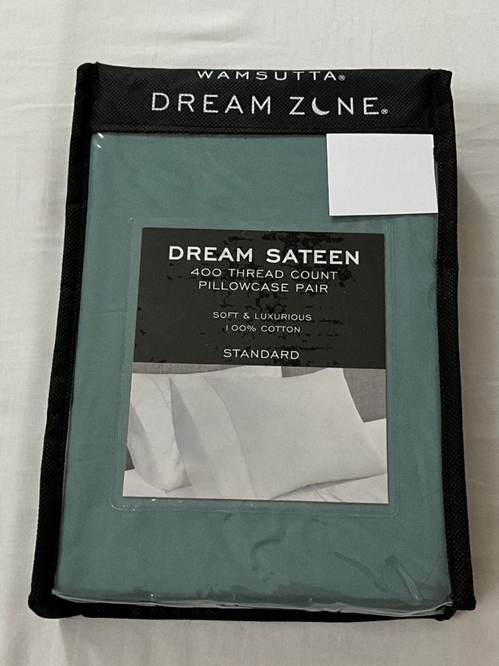 NWT WAMSUTTA Dream Zone 400TC Cotton Sateen Standard Pillowcases Teal Blue